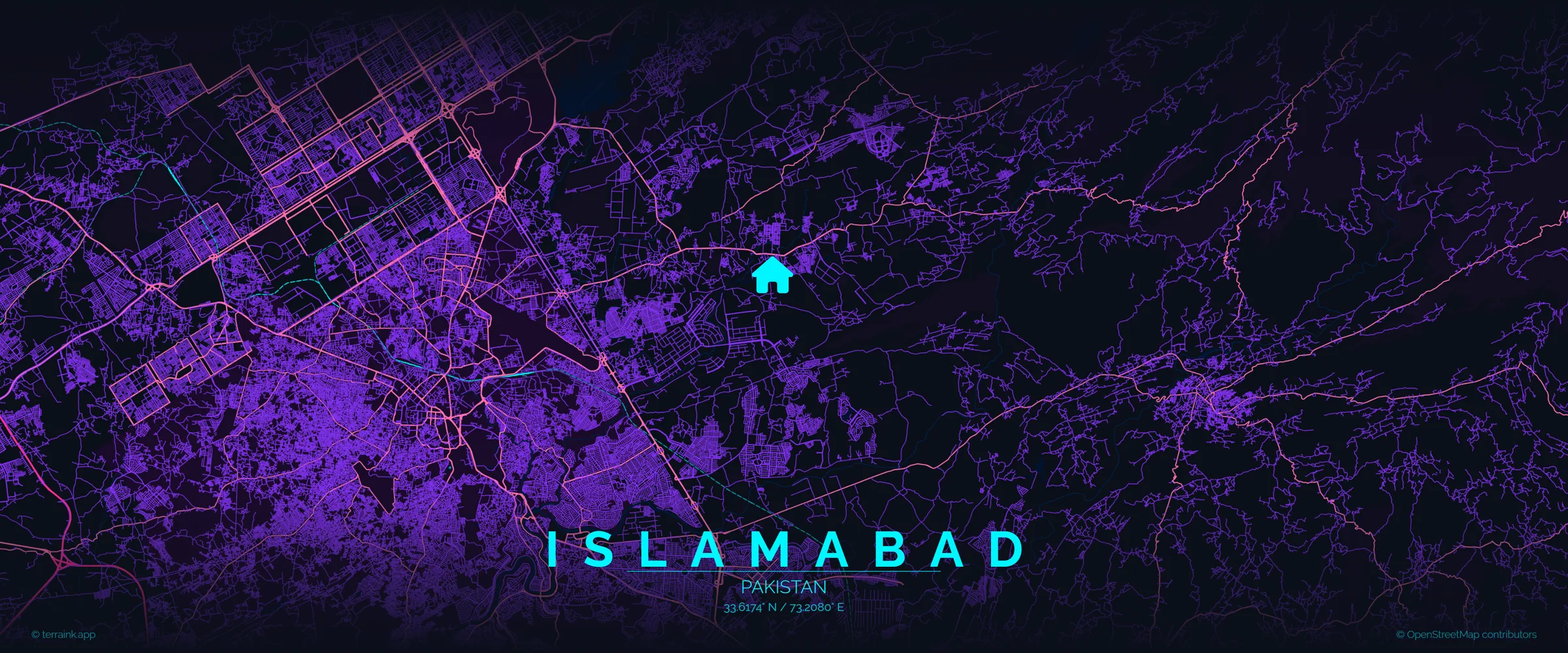 Map showing Islamabad, Pakistan